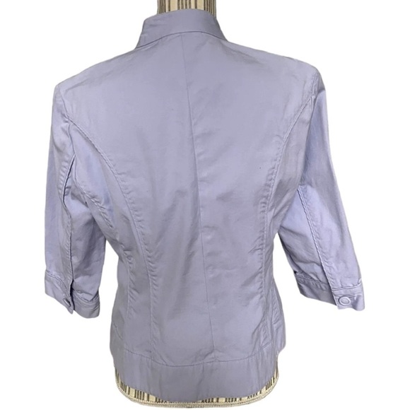 Coldwater Creek Button Down Lavender Jacket 100% Cotton Slip Pockets Size 14 - Picture 6 of 12